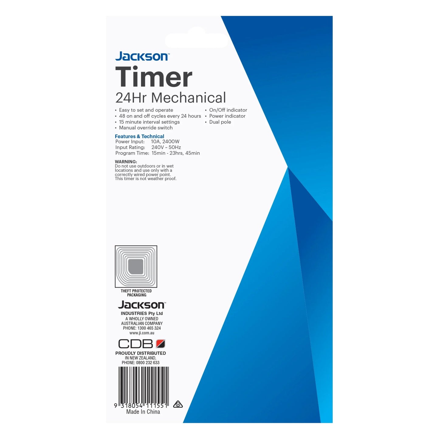 Jackson Plug-in Mechanical Timer Switch - 24 Hour