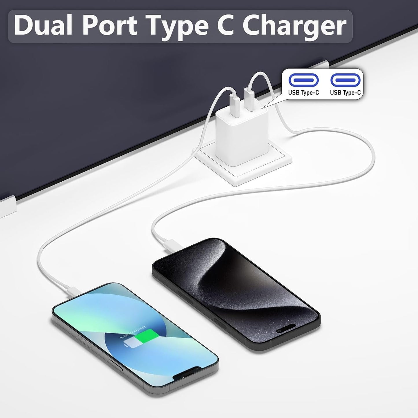 Dual USB Wall Charger - 20W Dual USB-C PD