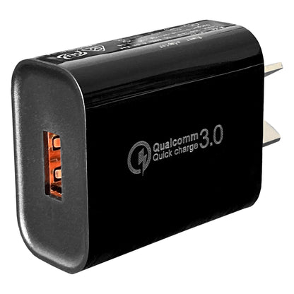 USB Wall Charger – 18W USB-A QC3.0 Fast Charger Black