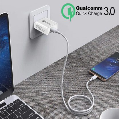 USB Wall Charger – 18W USB-A QC3.0 Fast Charger White
