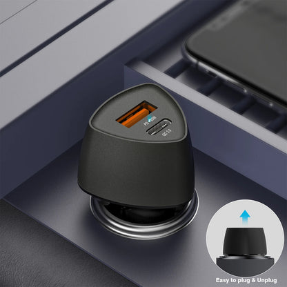 Veger 38W Dual USB Car Charger USB-A QC + USB-C PD