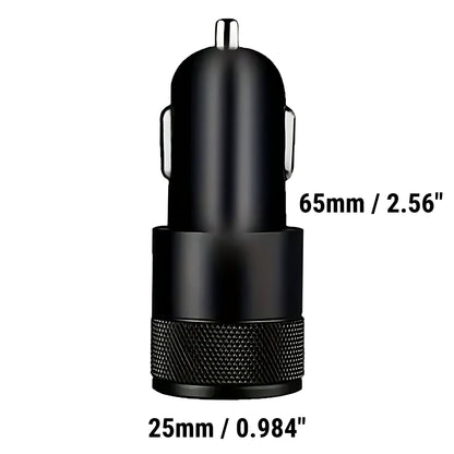 Dual USB Car Charger - 5V 3.1A USB-A + USB-C Black