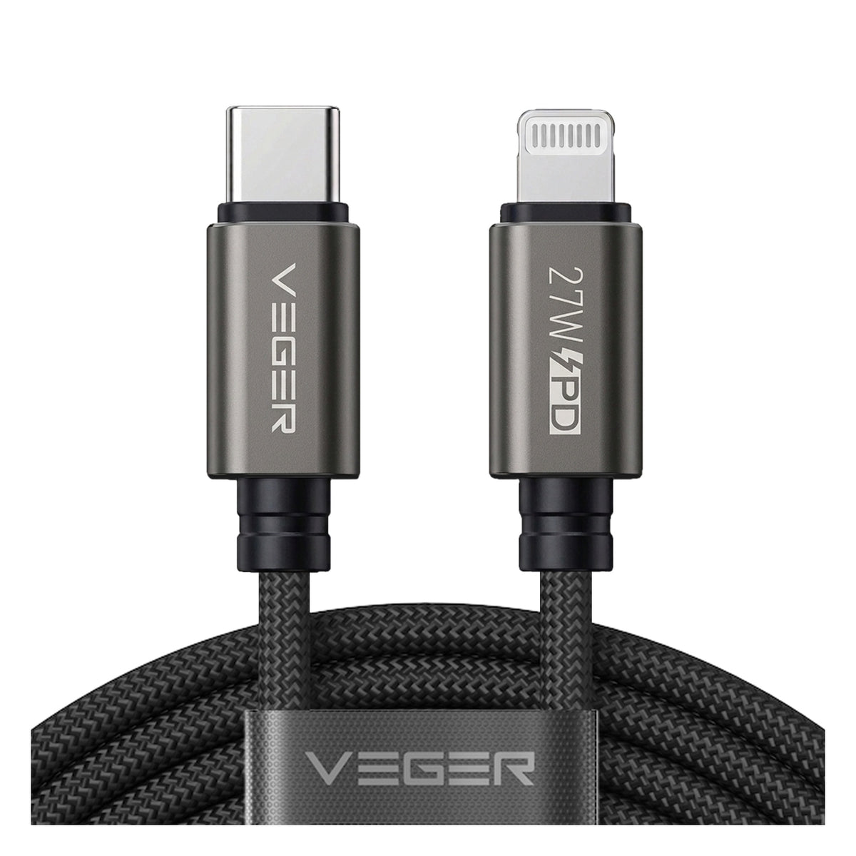 Veger Braided USB-C to Lightning Cable 27W 1.2m