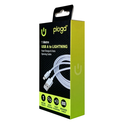 Plugd Braided USB-A to Lightning Cable 1m