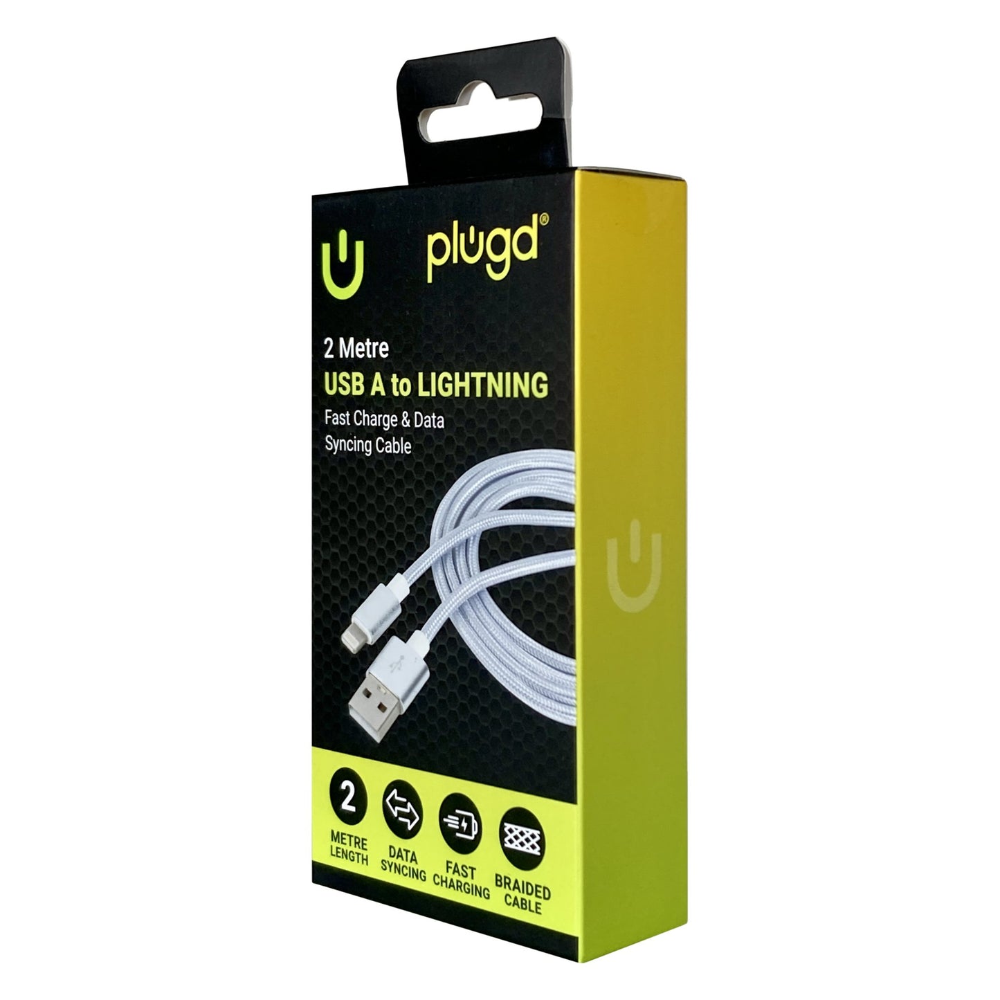 Plugd Braided USB-A to Lightning Cable 2m