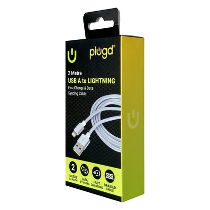 Plugd Braided USB-A to Lightning Cable 2m