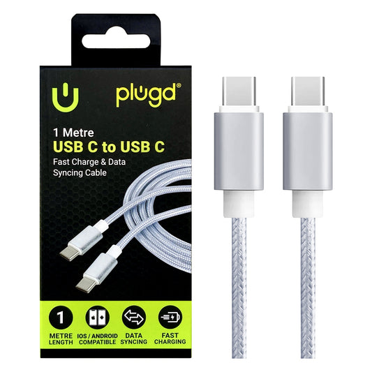 Plugd Braided USB-C to USB-C Cable 1m