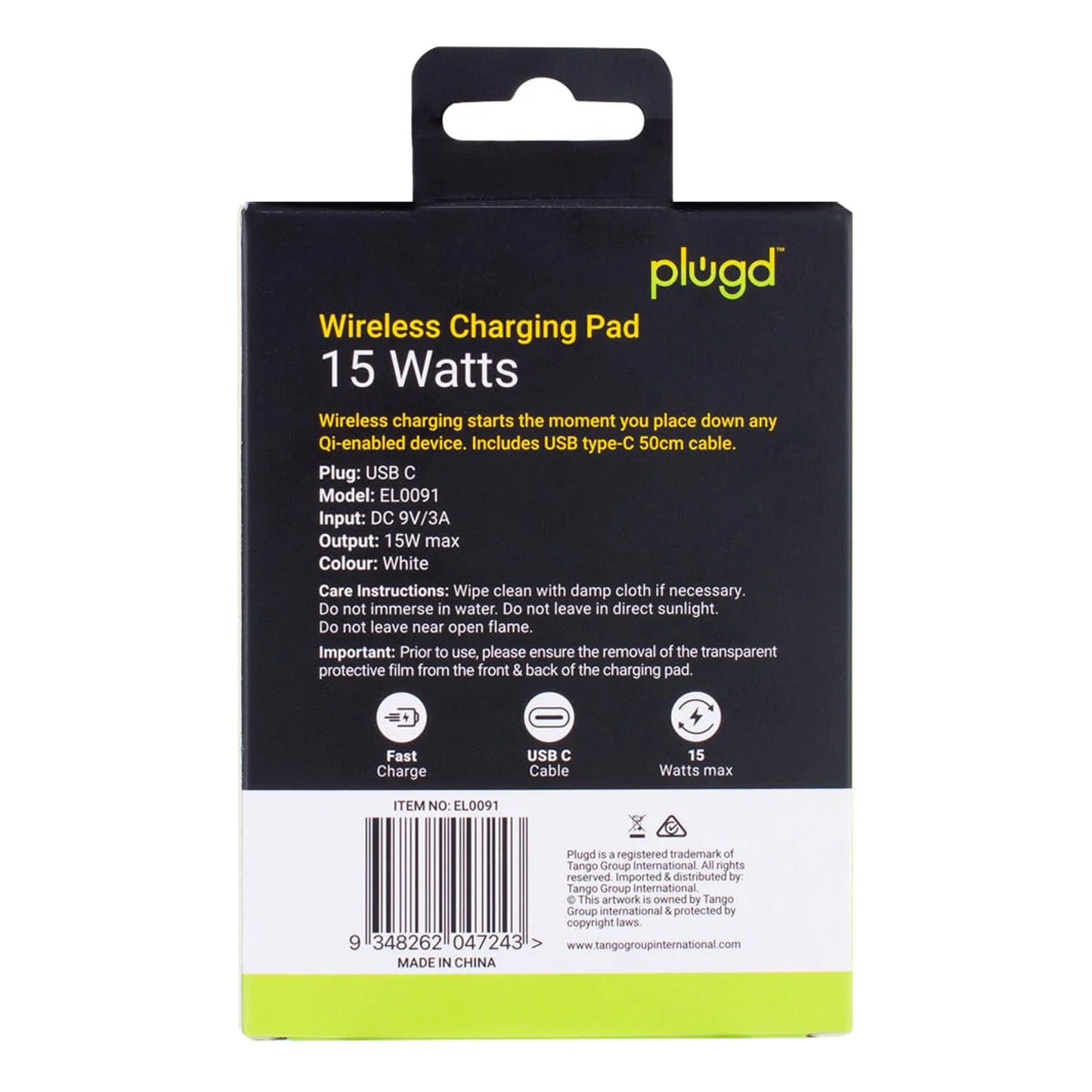 Plugd Wireless Charging Pad 15W for iPhone & Android