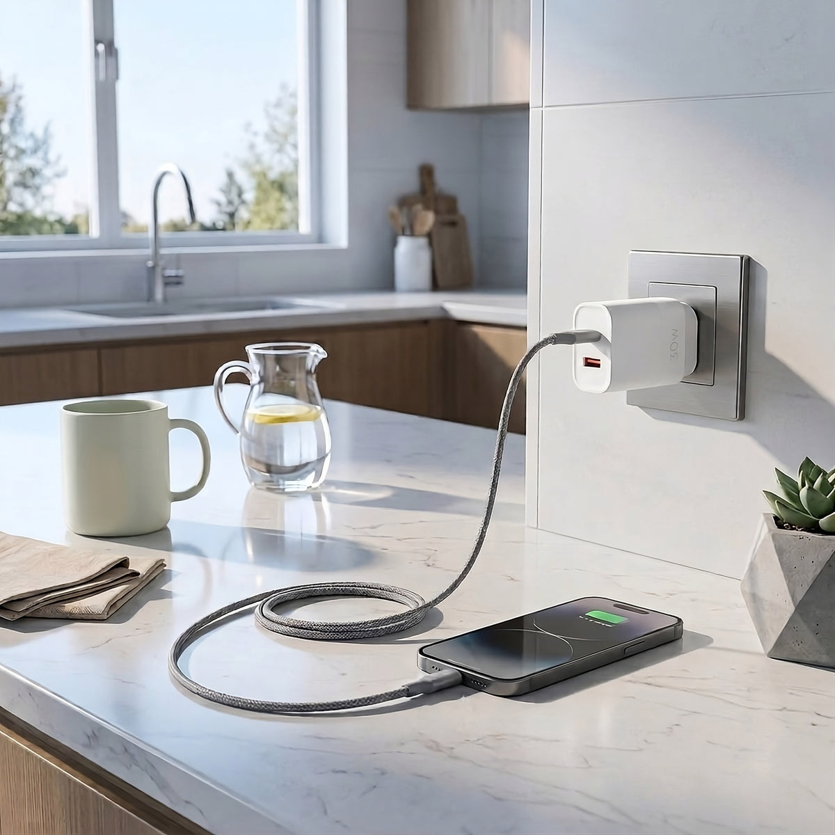 Rapidé 30W GaN USB-C PD + USB-A QC Wall Charger