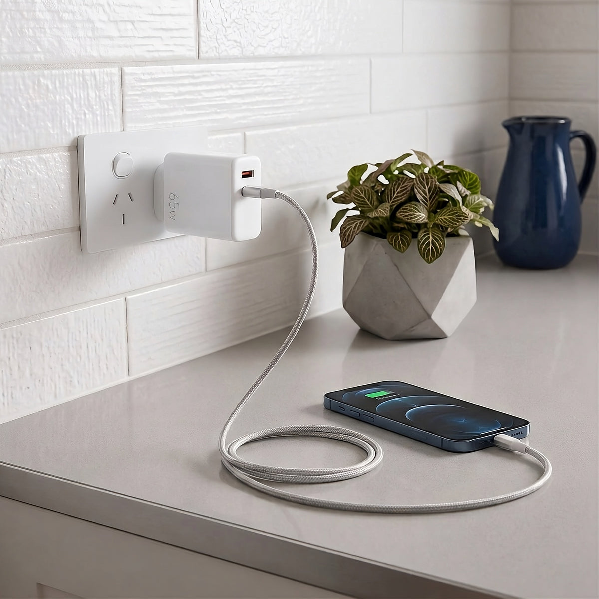 Rapidé 65W GaN USB-C PD + USB-A QC Wall Charger