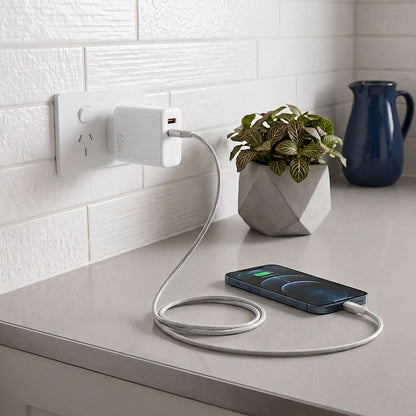Rapidé 65W GaN USB-C PD + USB-A QC Wall Charger