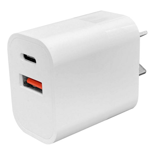 Dual USB Wall Charger – 20W USB-A + USB-C PD