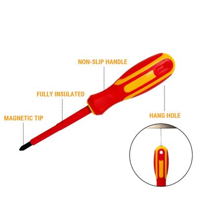 6 Piece Insulated Screwdriver Set with Wall Mount Holder
