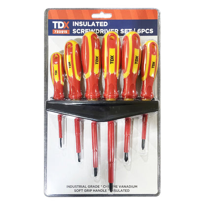 6 Piece Insulated Screwdriver Set with Wall Mount Holder