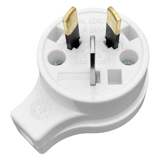 Jackson Side Entry Plug 3 Pin Male - White