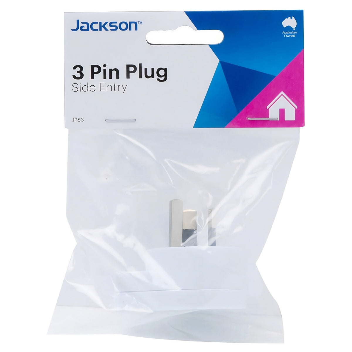 Jackson 3 Pin Side Entry Plug 10A Male - White (JPS3)