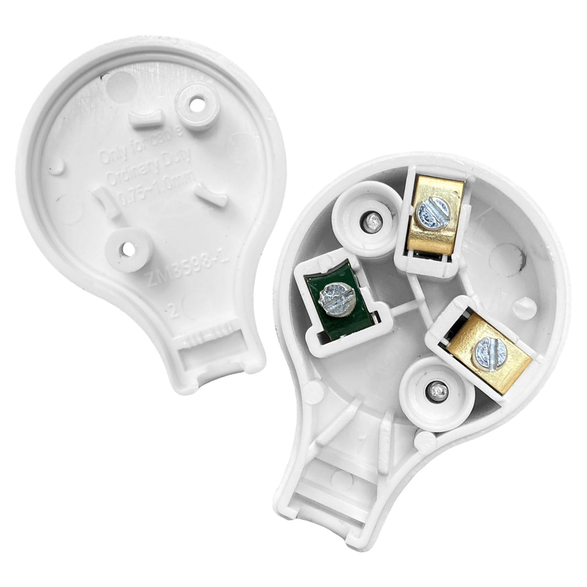 Jackson 3 Pin Side Entry Plug 10A Male - White (JPS3)