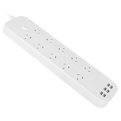 Jackson Surge Protected USB Powerboard - 10 Outlets
