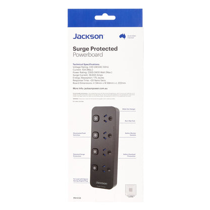 Jackson Surge Protected Powerboard - 4 Switched Outlets