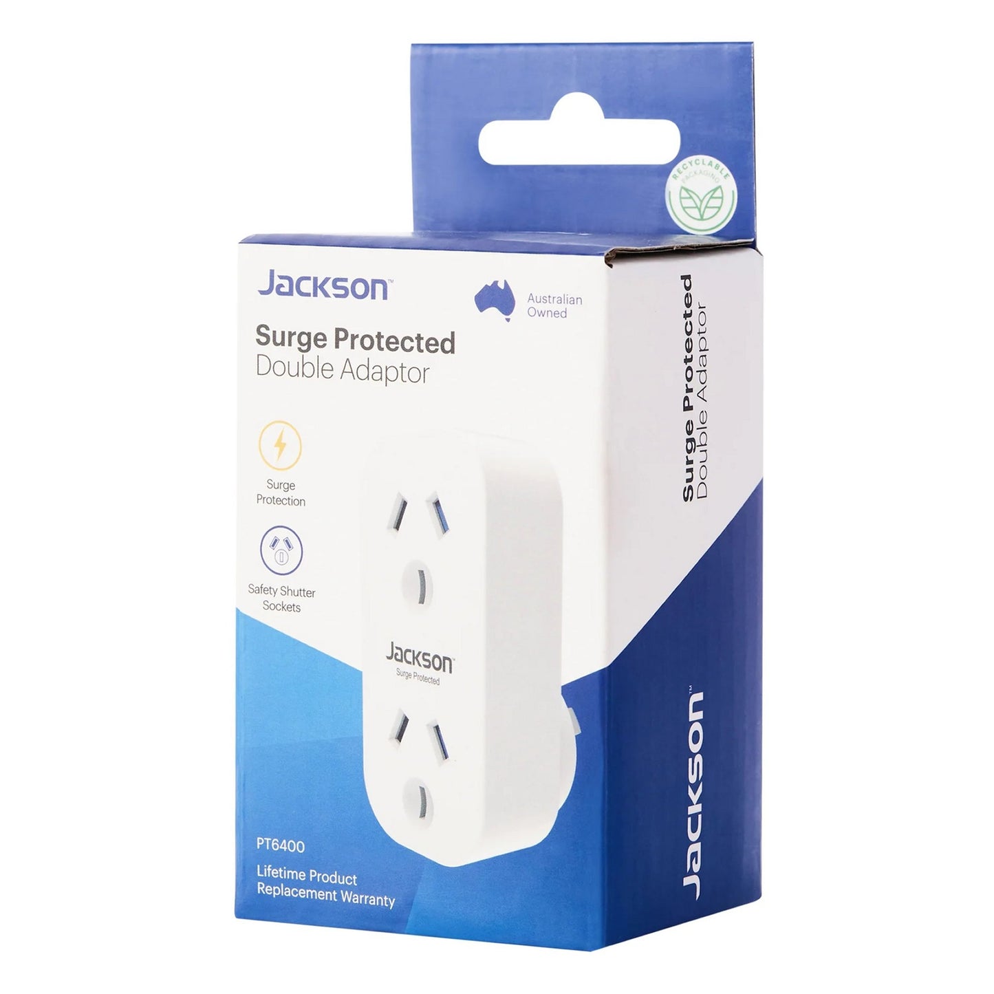 Jackson Vertical Surge Protected Double Adaptor