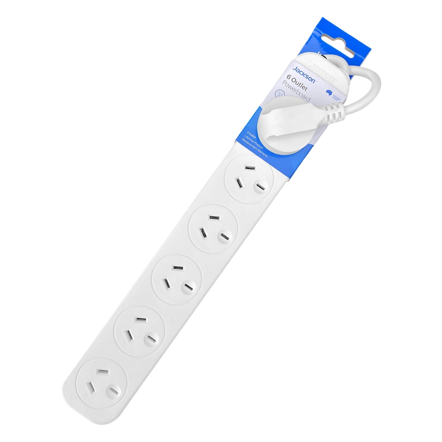 Jackson 6 Outlet Powerboard - White