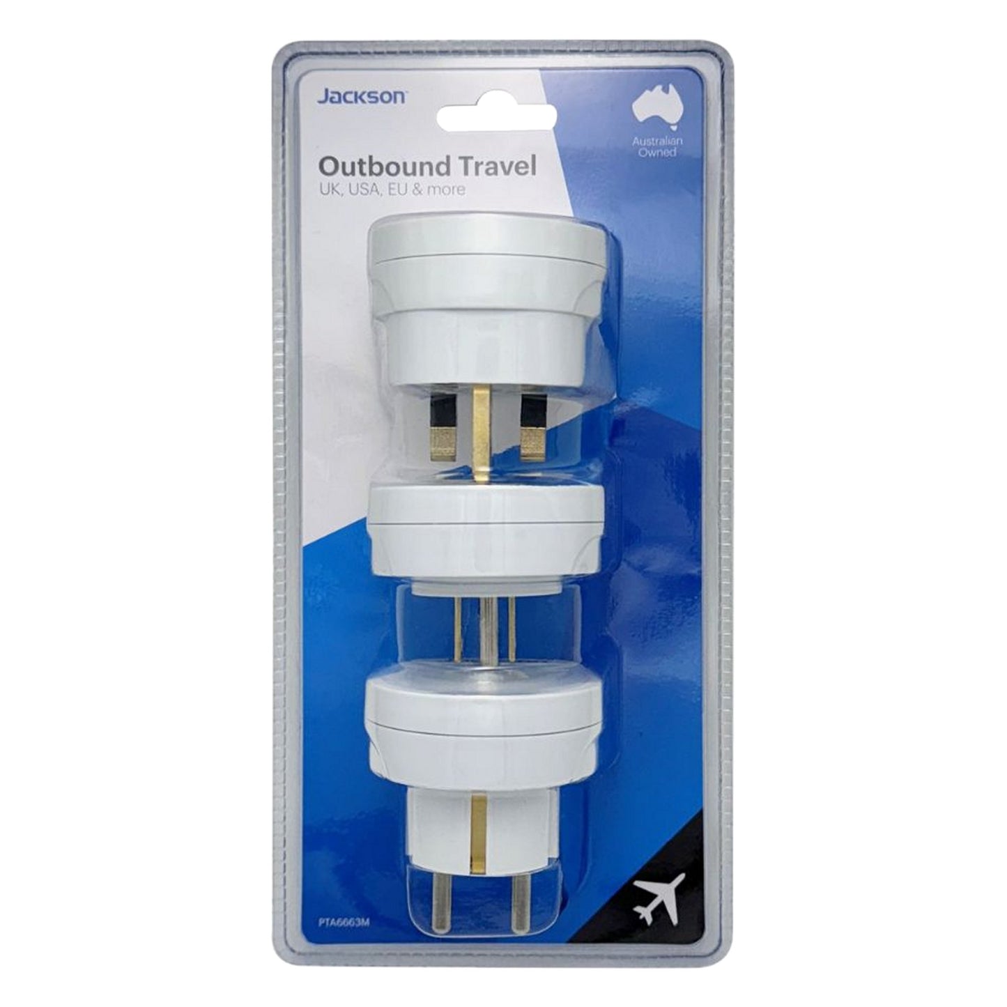 Jackson Travel Adaptor Outbound 3 Pack - UK, USA & EU