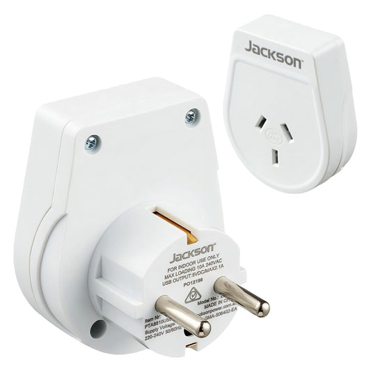 Jackson Outbound Travel Adaptor - NZ to Europe, Bali & More (PTA8810M)