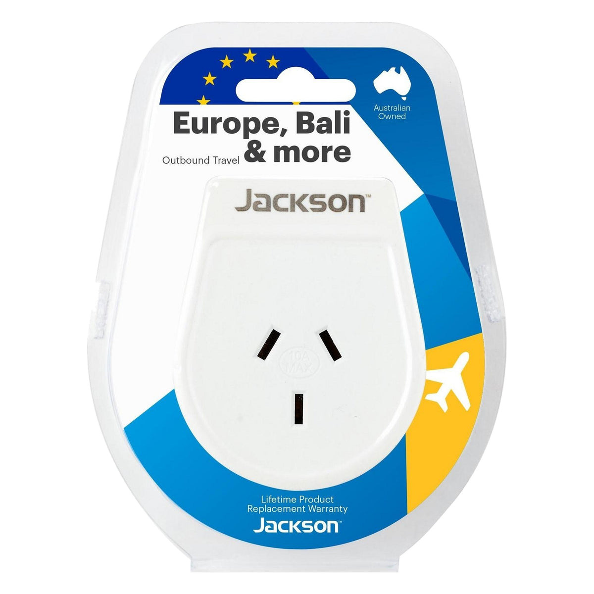 Jackson Outbound Travel Adaptor - NZ to Europe, Bali & More (PTA8810M)