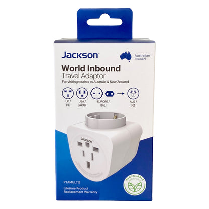 Jackson Inbound Travel Adaptor - USA, UK, EU & More to NZ (PTAMULTI2)