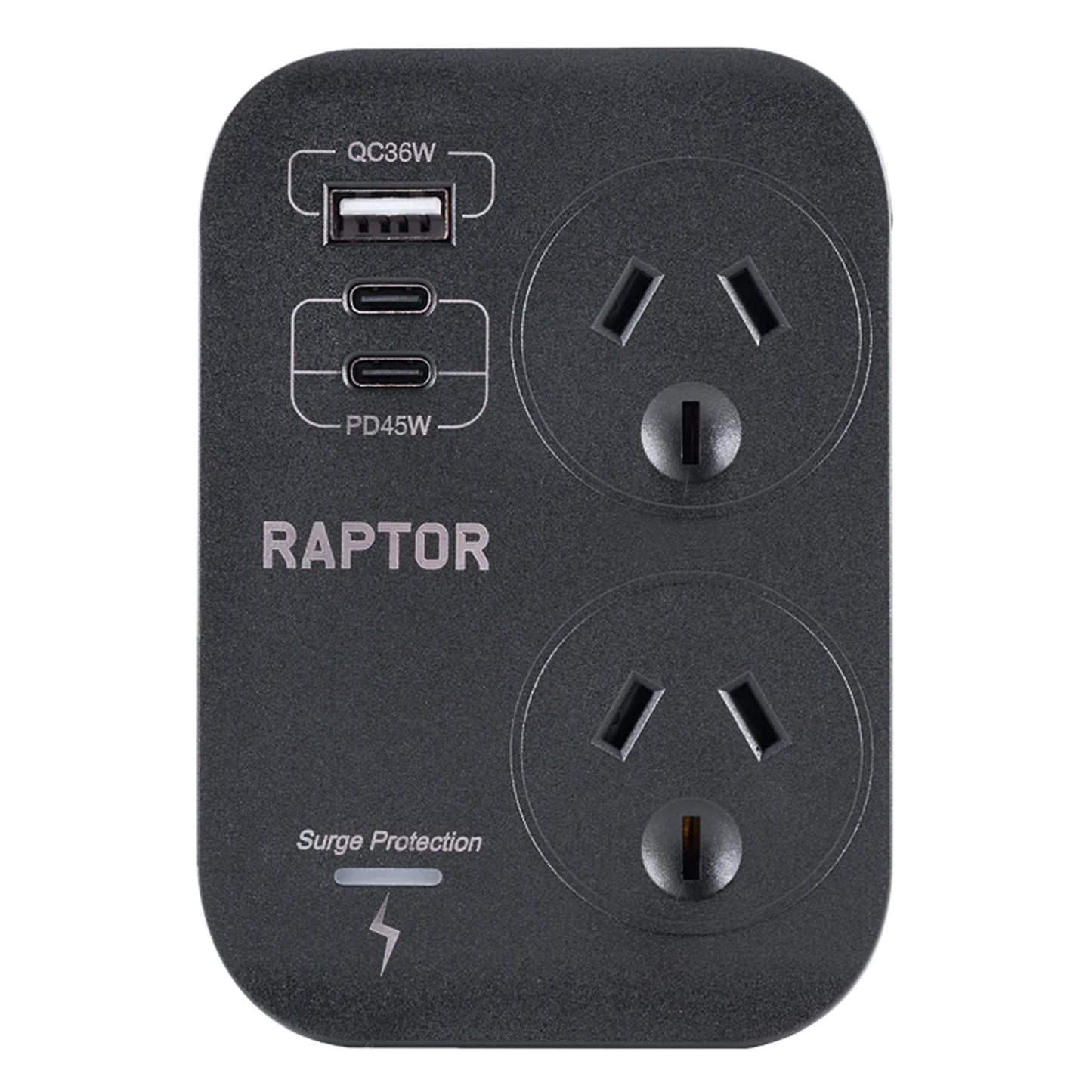 Jackson Raptor 2x USB-C 45W PD + 1x USB-A 36W 2-Way Surge Adaptor