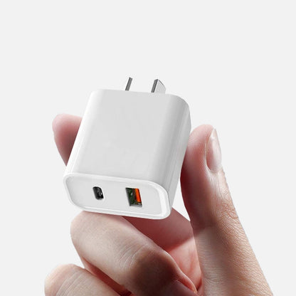 Dual USB Wall Charger - 20W USB-A QC3.0 + USB-C PD