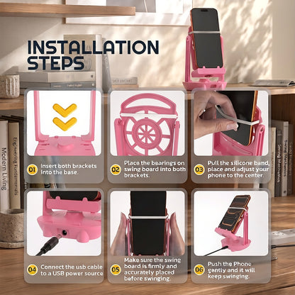 USB Phone Swing - Automatic Step Counter & Stand (Pink)