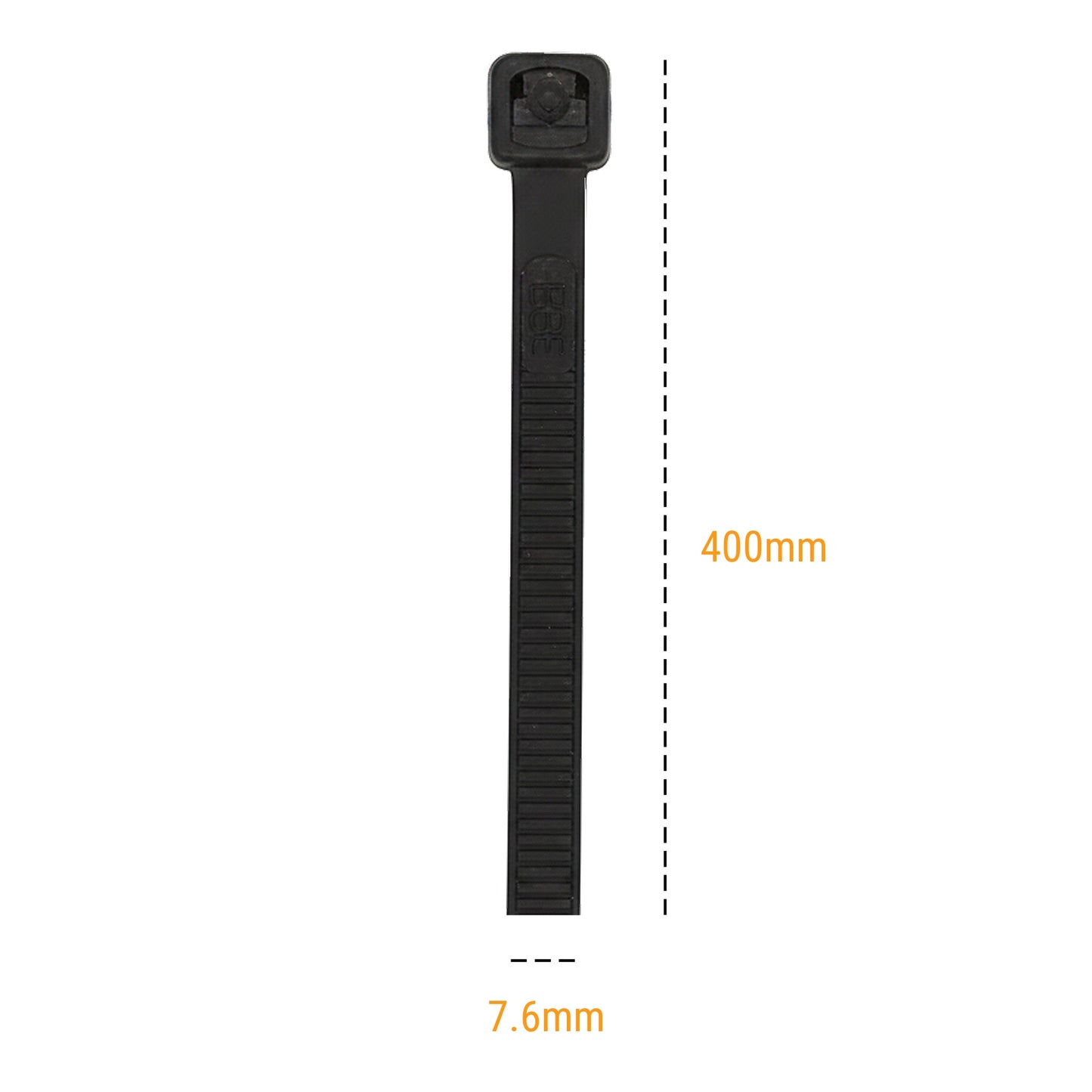 Cable Ties 400 x 7.6mm 100 Pack - Black