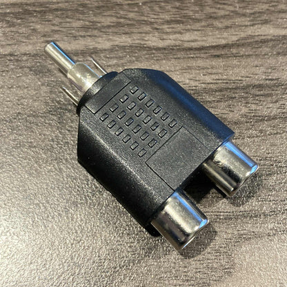 Male RCA to Female 2RCA Adapter