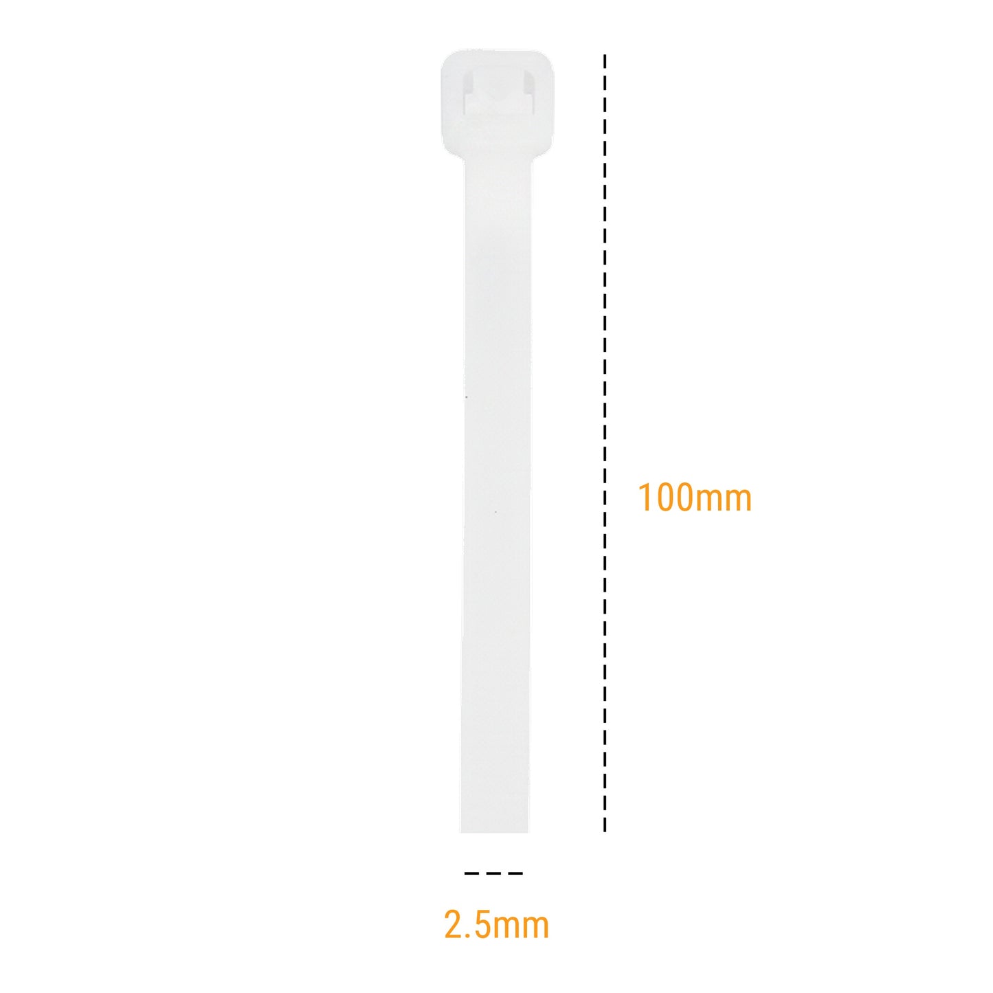 Cable Ties 100 x 2.5mm 100 Pack - White