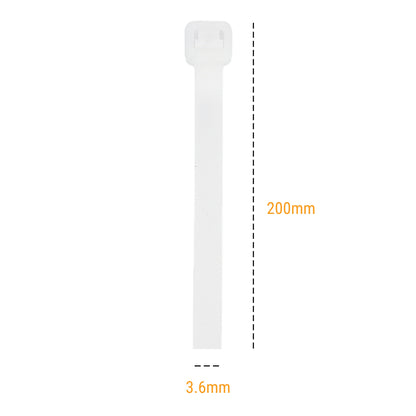 Cable Ties 200 x 3.6mm 100 Pack - White